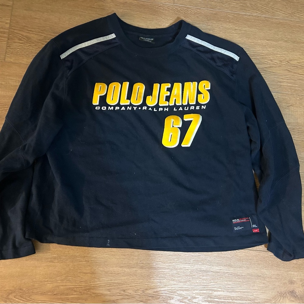 Vintage Polo Jeans Navy Long Sleeve Shirt Boxy Fit